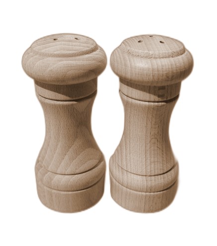 Wooden Salt and Pepper Shakers Set of 2 Beech Wood