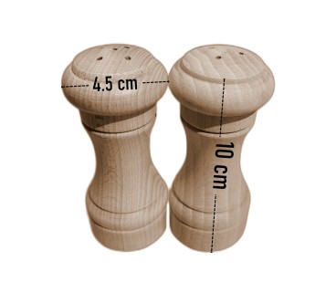 Wooden Salt and Pepper Shakers Set of 2 Beech Wood