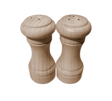 Wooden Salt and Pepper Shakers Set of 2 Beech Wood