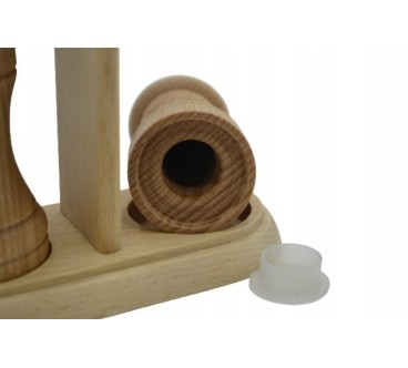 Wooden Salt and Pepper Shakers with Holder Beech Wood