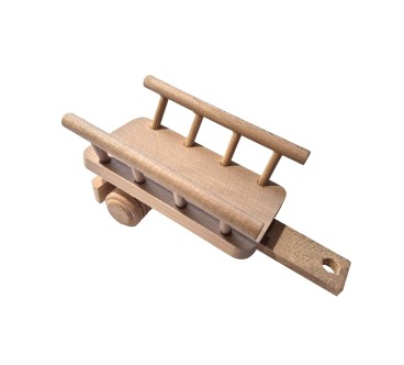 Wooden Tractor with Hay Trailer Pine Wood Model