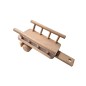 Wooden Tractor with Hay Trailer Handmade Pine Wood Model with Moving Wheels