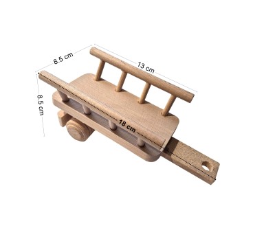 Wooden Tractor with Hay Trailer Pine Wood Model