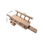 Wooden Tractor with Hay Trailer Handmade Pine Wood Model with Moving Wheels