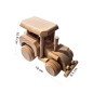 Wooden Tractor with Hay Trailer Handmade Pine Wood Model with Moving Wheels