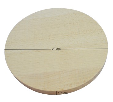 Wooden World round beech wood board 20cm diameter smooth edge – Unfinished / Raw Wood