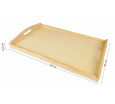 Wooden Breakfast Serving Trays Set of 3 Light Wood