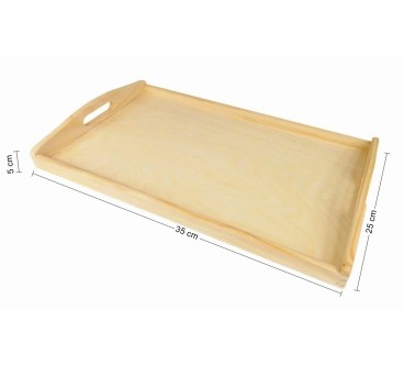 Wooden Breakfast Serving Trays Set of 3 Light Wood
