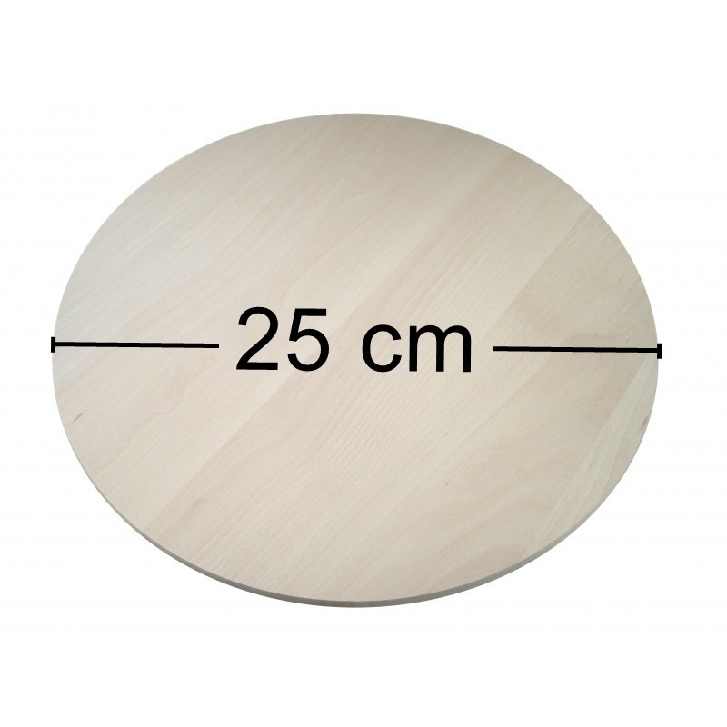 Wooden World round beech wood pizza board 25cm diameter smooth edge – Unfinished / Raw Wood