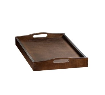 Wooden Breakfast Serving Tray Dark Brown Small 30 x 20 cm