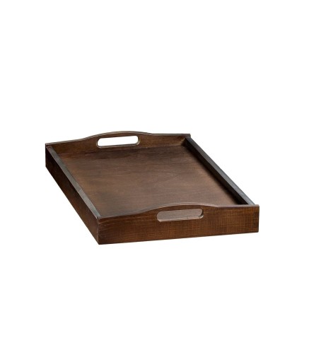 Wooden Breakfast Serving Tray Dark Brown Small 30 x 20 cm