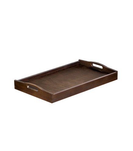 Wooden Breakfast Serving Tray Dark Brown 30 x 20 cm