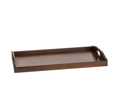 Wooden Breakfast Serving Tray Dark Brown 30 x 20 cm