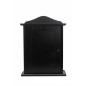 Wooden Key Cabinet Wall Mounted Key Holder Box with 6 Hooks Black