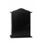 Wooden Key Cabinet Wall Mounted Key Holder Box with 6 Hooks Black