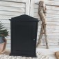 Wooden Key Cabinet Wall Mounted Key Holder Box with 6 Hooks Black
