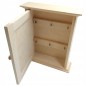 Wooden Key Cabinet Wall Mounted Key Holder Box with 6 Hooks Raw Unpainted
