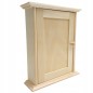 Wooden Key Cabinet Wall Mounted Key Holder Box with 6 Hooks Raw Unpainted