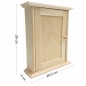 Wooden Key Cabinet Wall Mounted Key Holder Box with 6 Hooks Raw Unpainted