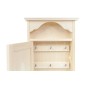 Wooden Key Cabinet Wall Mounted Key Holder with 6 Hooks and Drawer Raw
