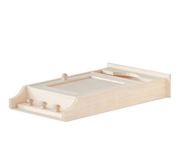 Wooden Key Cabinet Tall Wall Holder with 6 Hooks Raw