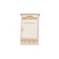 Wooden Key Cabinet Wall Mounted Key Holder with 6 Hooks Raw Tall
