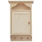 Wooden Key Cabinet Wall Mounted Key Holder with 6 Hooks Raw Tall