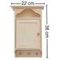 Wooden Key Cabinet Wall Mounted Key Holder with 6 Hooks Raw Tall