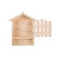 Wooden Key Cabinet Wall Mounted Key Holder with 6 Hooks Gate Design