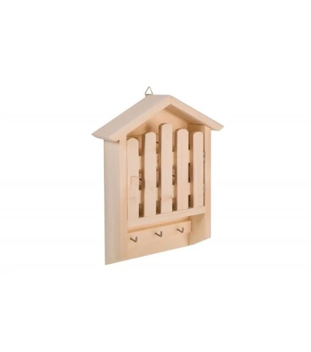 Wooden Key Cabinet Gate Design with 6 Hooks