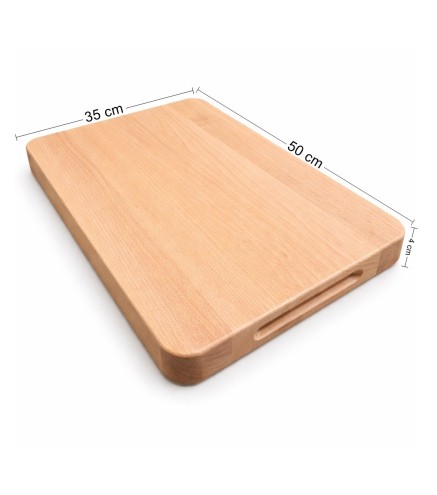Wooden World Beech Wood Chopping Block 50x35x4 cm Large Oiled Cutting Board