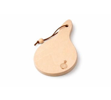 Wooden World Beech Onion Cutting Board with String Raw Kitchen Board