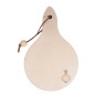Wooden World Beech Onion Cutting Board with String Raw Kitchen Board