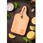Wooden World Beech Wood Chopping Board with Handle Lemon Engraving 22.5 x 10.5 cm Hanging Kitchen Board