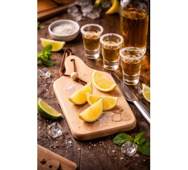 Beech Wood Lemon Chopping Board with Handle 22.5 cm