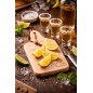 Wooden World Beech Wood Chopping Board with Handle Lemon Engraving 22.5 x 10.5 cm Hanging Kitchen Board