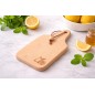 Wooden World Beech Wood Chopping Board with Handle Lemon Engraving 22.5 x 10.5 cm Hanging Kitchen Board