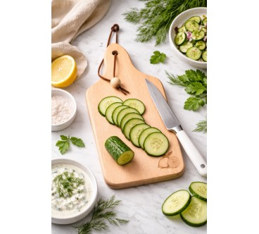 Beech Wood Lemon Chopping Board with Handle 22.5 cm