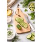 Wooden World Beech Wood Chopping Board with Handle Lemon Engraving 22.5 x 10.5 cm Hanging Kitchen Board