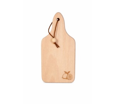 Wooden World Beech Wood Chopping Board with Handle Lemon Engraving 22.5 x 10.5 cm Hanging Kitchen Board