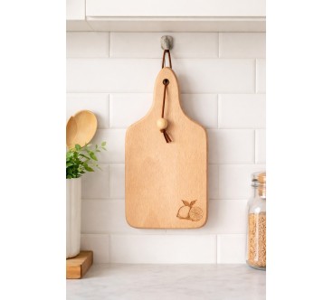 Beech Wood Lemon Chopping Board with Handle 22.5 cm