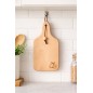 Wooden World Beech Wood Chopping Board with Handle Lemon Engraving 22.5 x 10.5 cm Hanging Kitchen Board