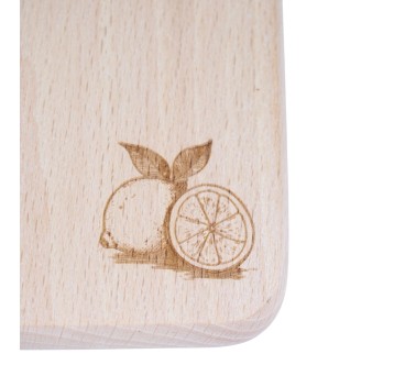 Beech Wood Lemon Chopping Board with Handle 22.5 cm