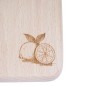 Wooden World Beech Wood Chopping Board with Handle Lemon Engraving 22.5 x 10.5 cm Hanging Kitchen Board