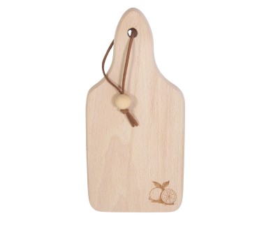 Beech Wood Lemon Chopping Board with Handle 22.5 cm