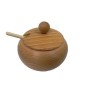 Beech Wood Sugar Bowl with Lid and Spoon – 12cm