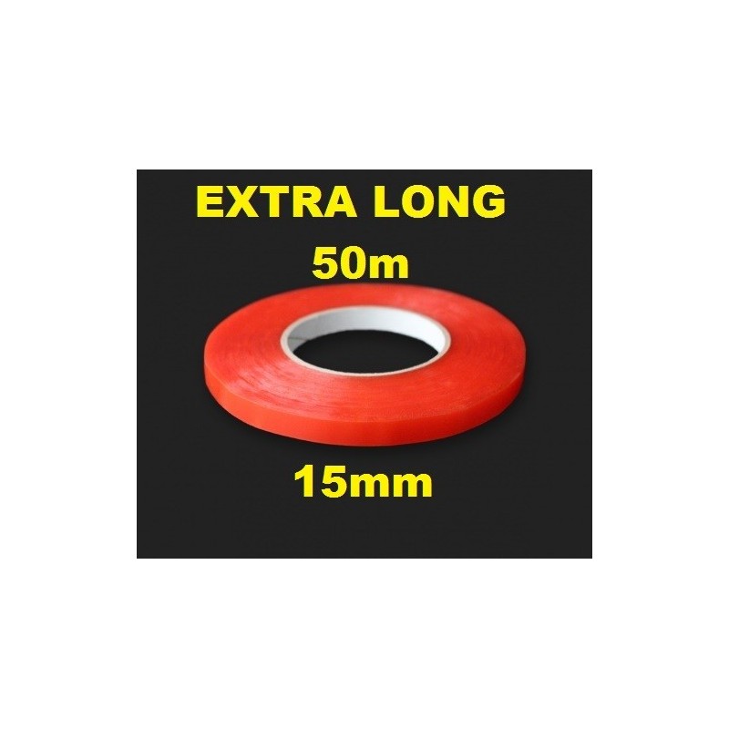Ultra Thin Double Sided Tape 15mm x 50m Transparent Acrylic