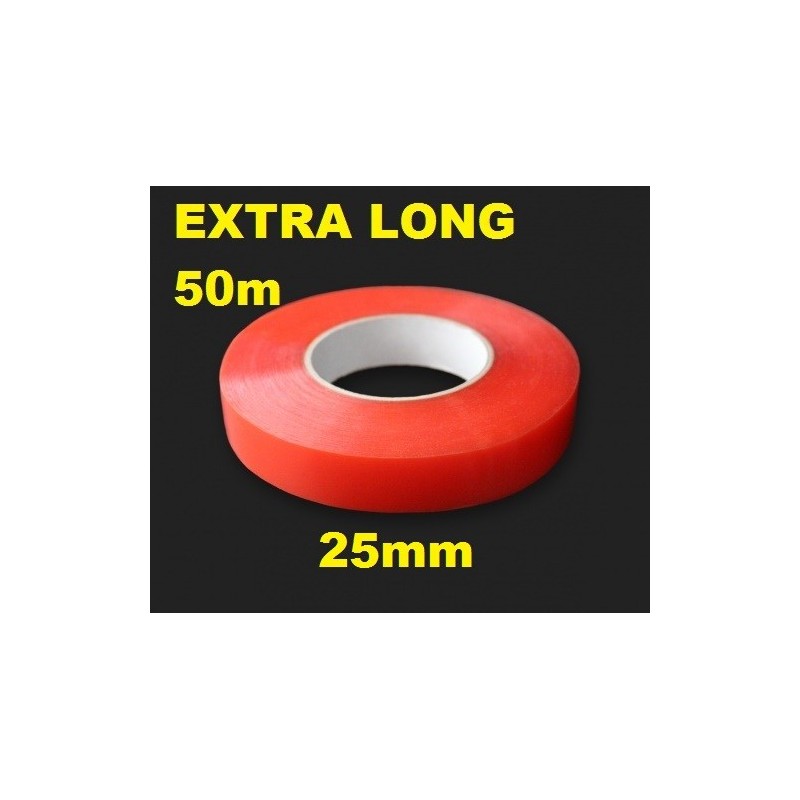 Ultra Thin Double Sided Tape 25mm x 50m Transparent Acrylic