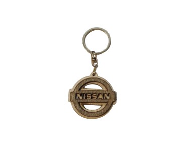 Nissan Wooden Keyring with Metal Ring 4.5 cm