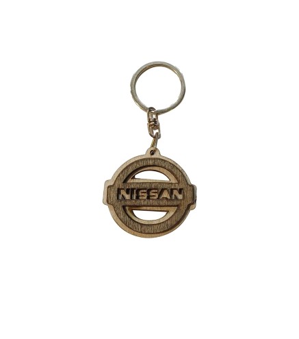 Nissan Wooden Keyring with Metal Ring 4.5 cm
